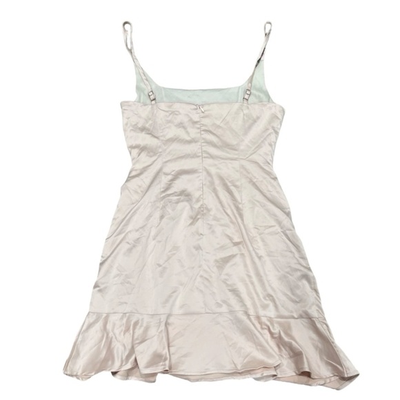 Princess Polly Cottage hill mini dress Cream / champagne Satin Size 4 - Picture 7 of 11